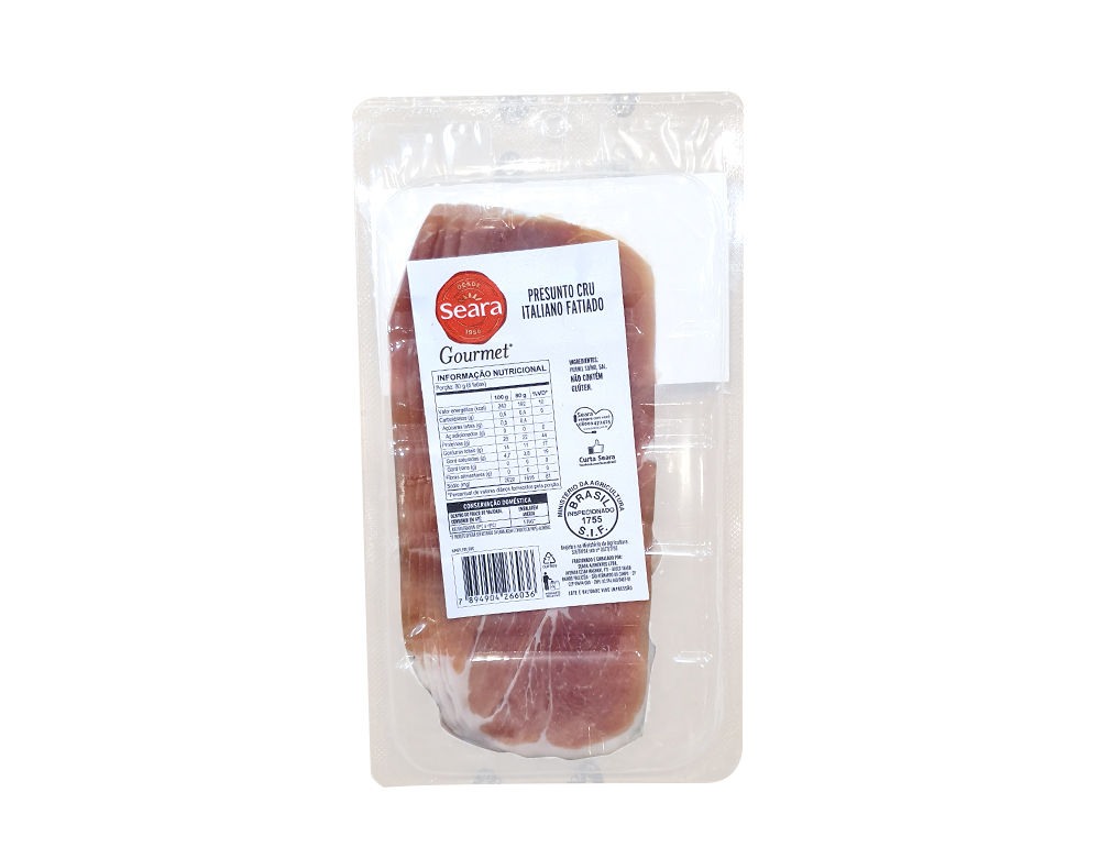 PARMA PRESUNTO CRU FATIADO ITALIANO SEARA GOURMET 80 G (CX 15 PCT)